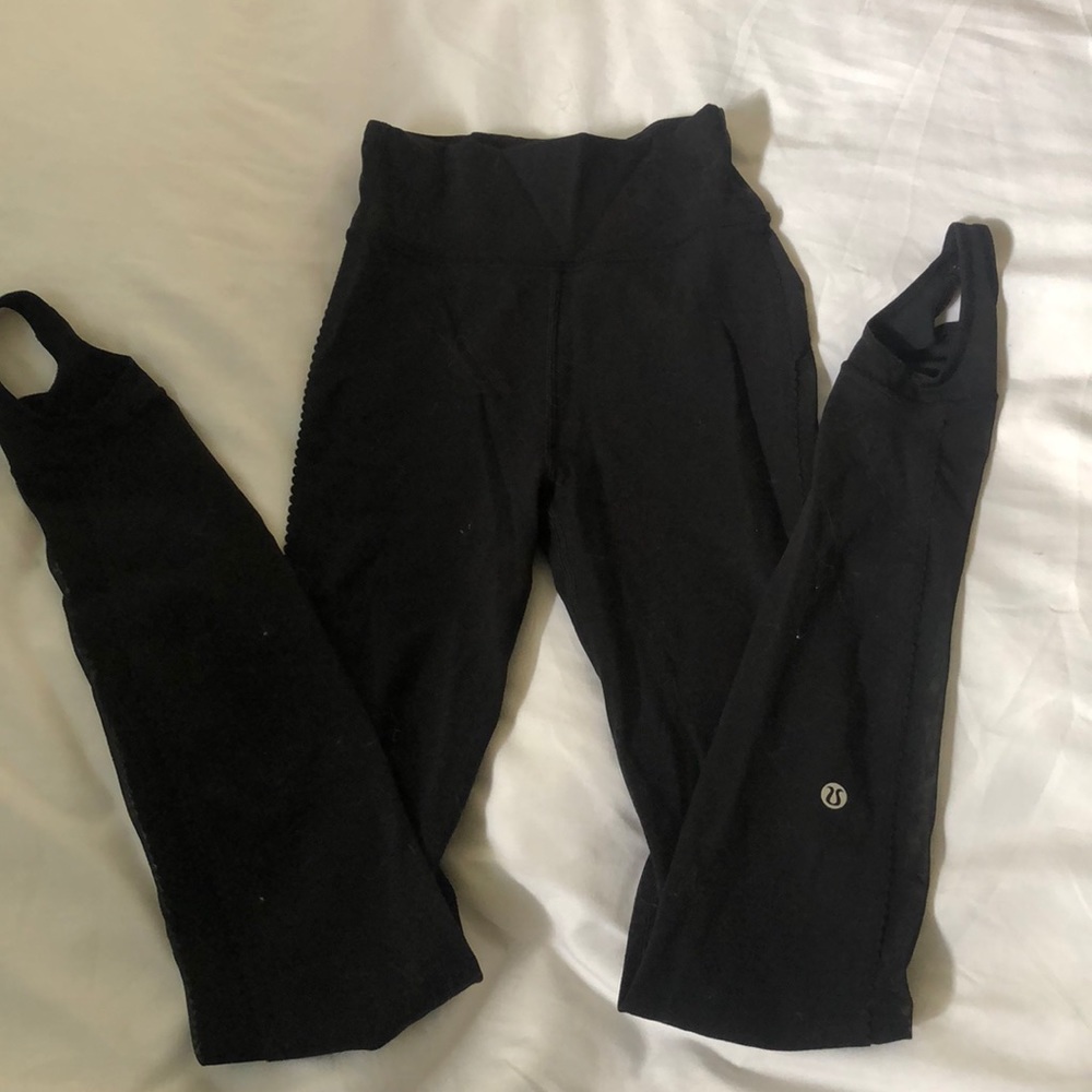 LULULEMON HIGH WAISTED BLACK MESH LEGGINGS